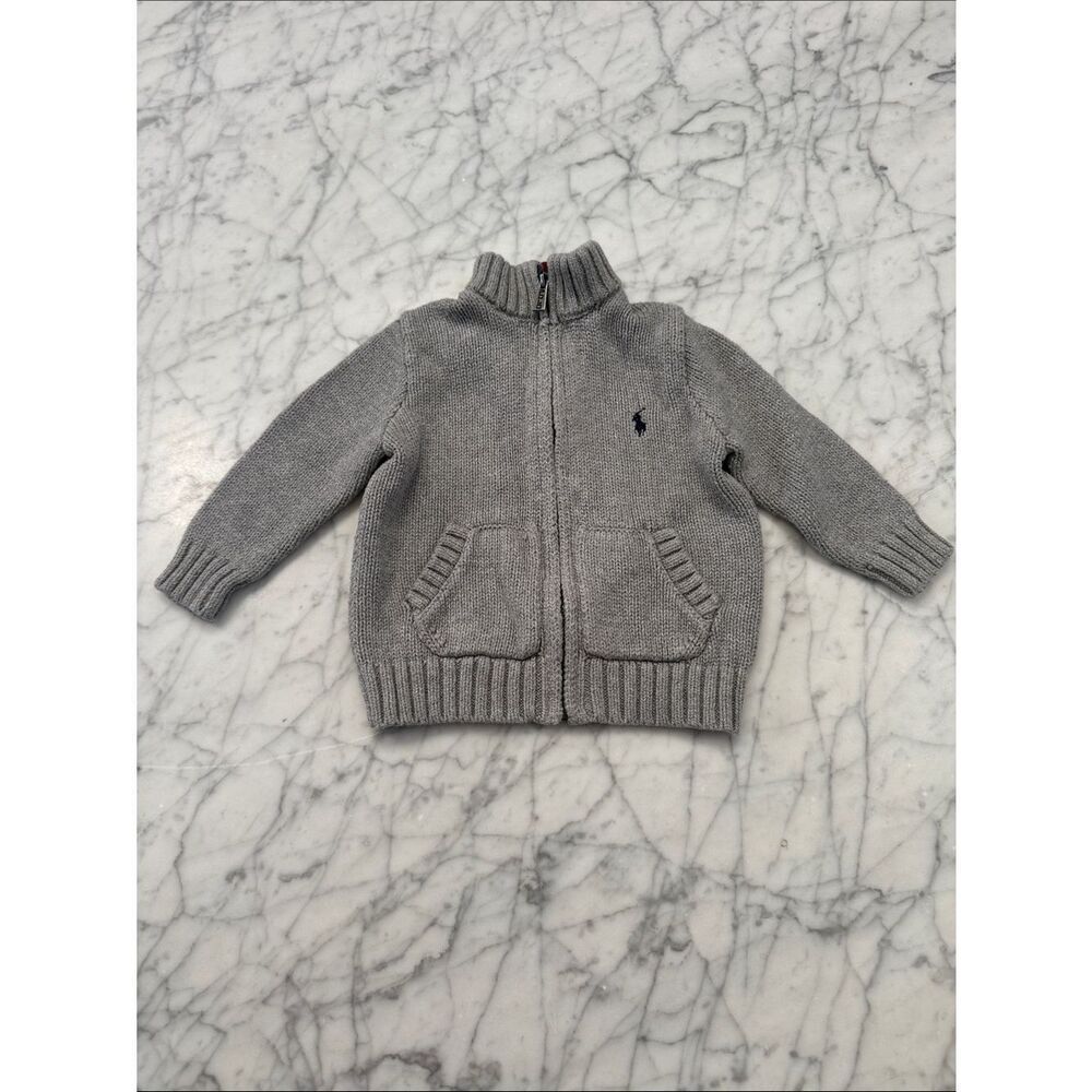 RALPH LAUREN Sz 12M Cardigan Sweater Full Zip Jacket Toddler Cotton